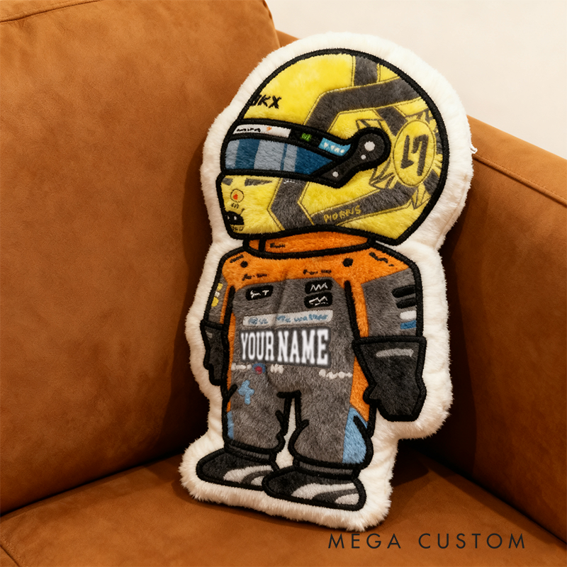 Personalized Vehicle Racing Driver Shaped Pillow with Custom Name Unique Gift for Racing Fans