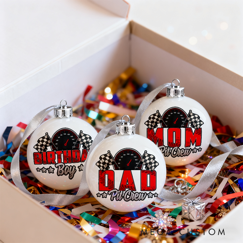 Personalized Racing Themed Christmas Ornaments Custom Designs Set of 3 Gift for Racing Fans