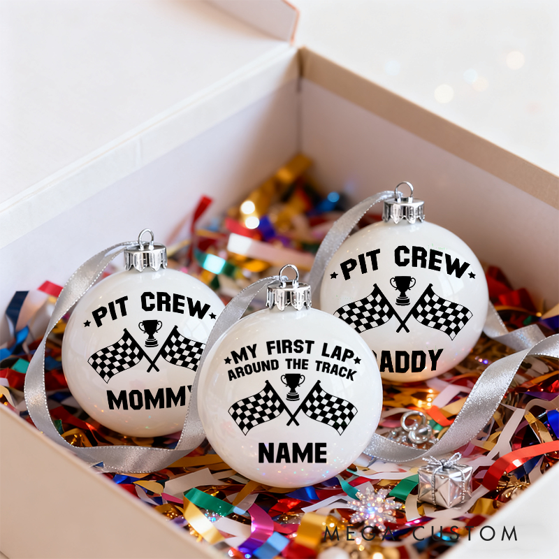 Personalized Racing-Themed Christmas Ornaments Custom Designs Set of 3 Gift for Racing Families