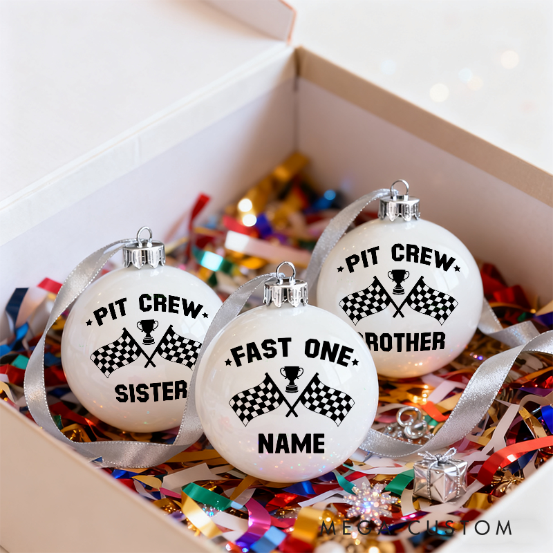 Personalized Racing Themed Christmas Ornaments Custom Designs Set of 3 Gift for Racing Families