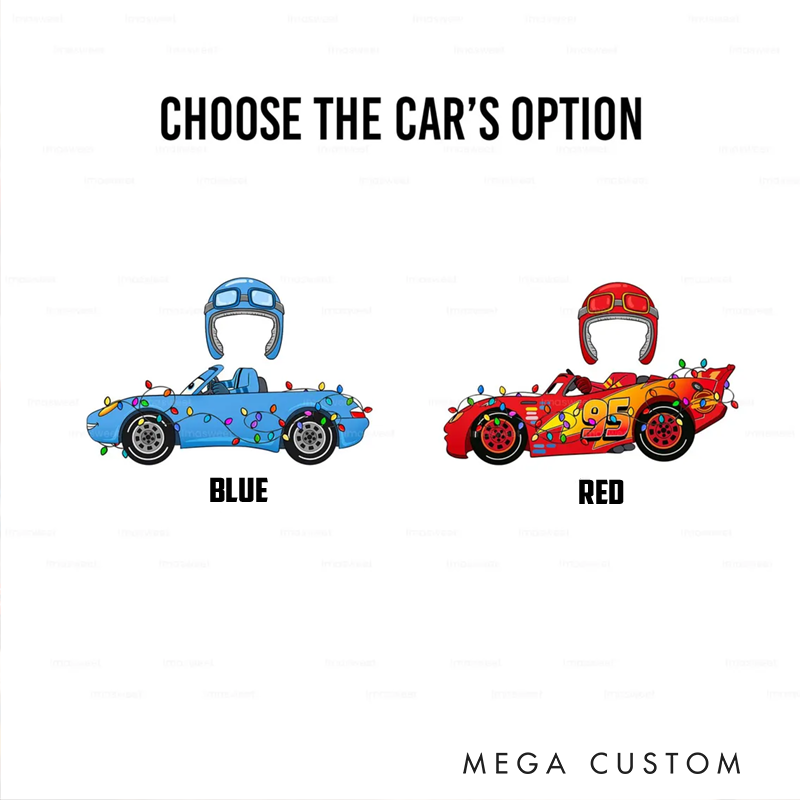 Personalized Photo Racing Car Ornament Custom Design Fun Gift for Kids and Families