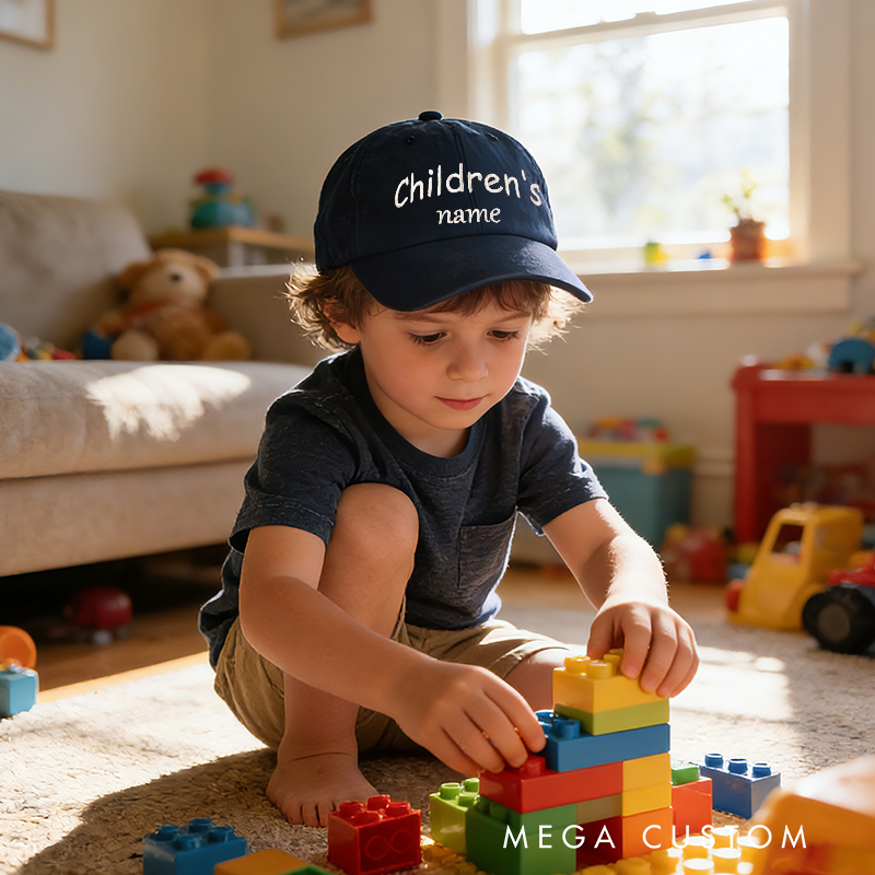 Personalized Embroidered Denim Hat For Kids With Custom Name Graphic kid Baseball Cap
