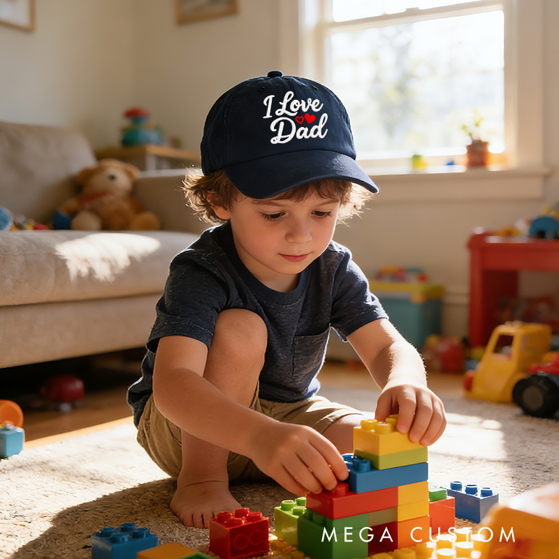 Personalized I Love XX Embroidered Hat Perfect Gift For Family  kid Baseball Cap