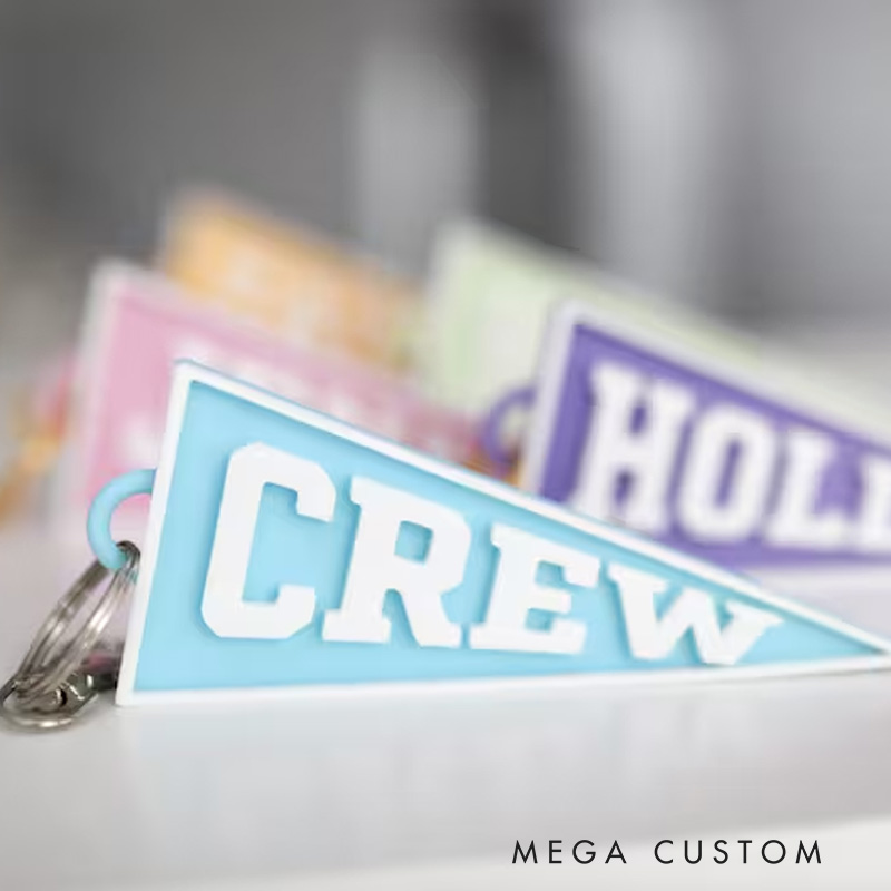 Personalized Bright Custom Flag Name Tag Keychain Great For Backpacks Keychain