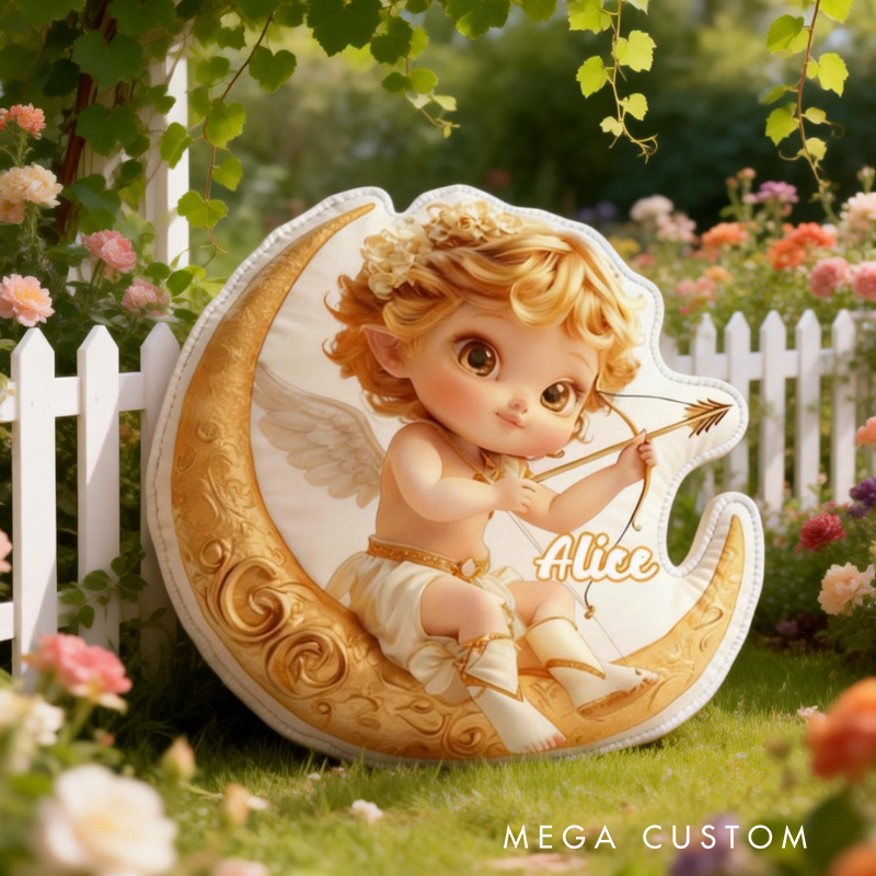 Personalized Cute Valentine's Day Cupid with Name Graphic 3D Print Pillow Valentine's Day Gifts Funny Gifts