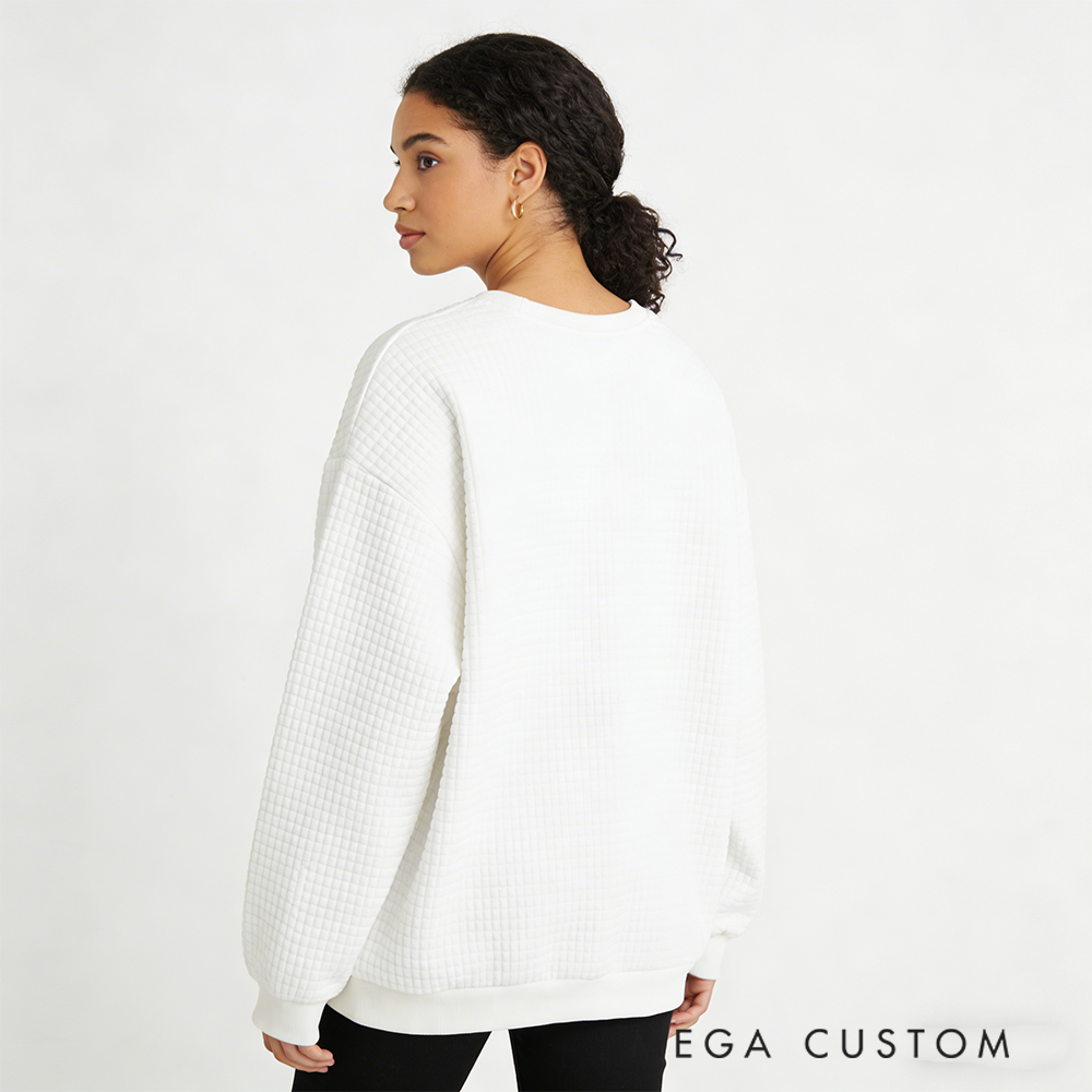 Personalized Waffle Knit Sweatshirt for Racing Fans with Custom Name and Checkered Flag Design Gift