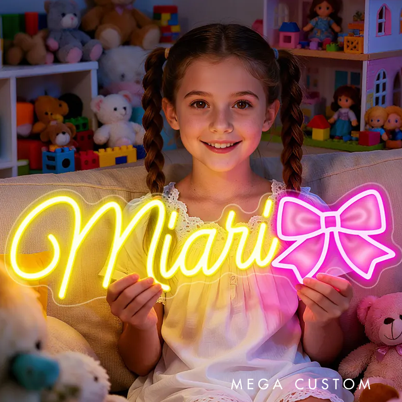 Personalized Kids Neon Name Sign Personalized LED Name Light for Nursery Bedroom Wall Decor Unique Gift for Children Birthdays Baby Showers