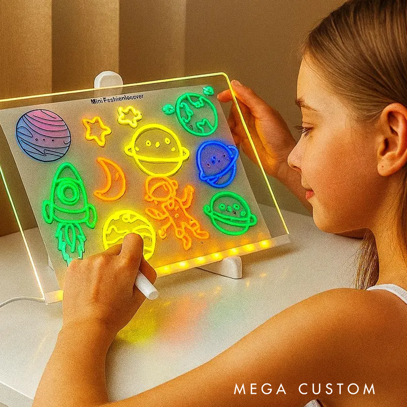 Kids LED Acrylic Drawing Board Coloring Sheets Included Perfect Birthday Gift for Girls and Boys Light up Drawing Pad for Kids