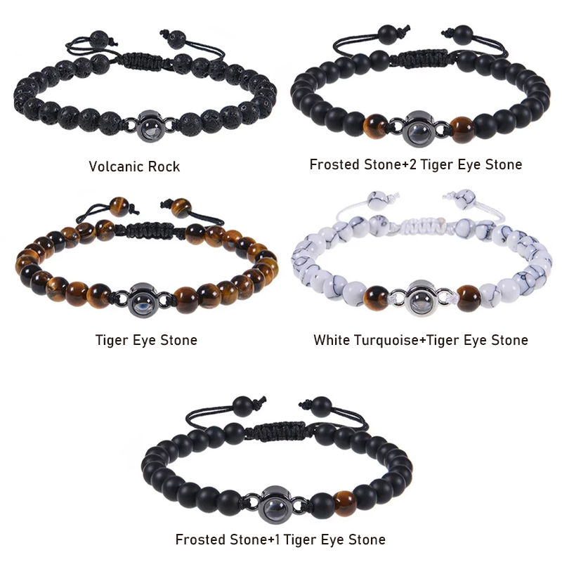 Personalized Photo Projection Bracelet Photo Beaded Bracelet Natural Stone Beaded Bracelet Exquisite Gift