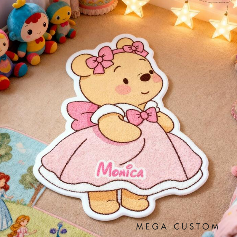 Personalized Bear Themed Playmat with Skirt Customizable with Your Name Cute Gift for Children