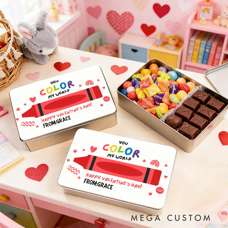 Personalized Crayon Valentine Hope Your Valentine's Day Pops Candy Box Valentine's Day Gifts