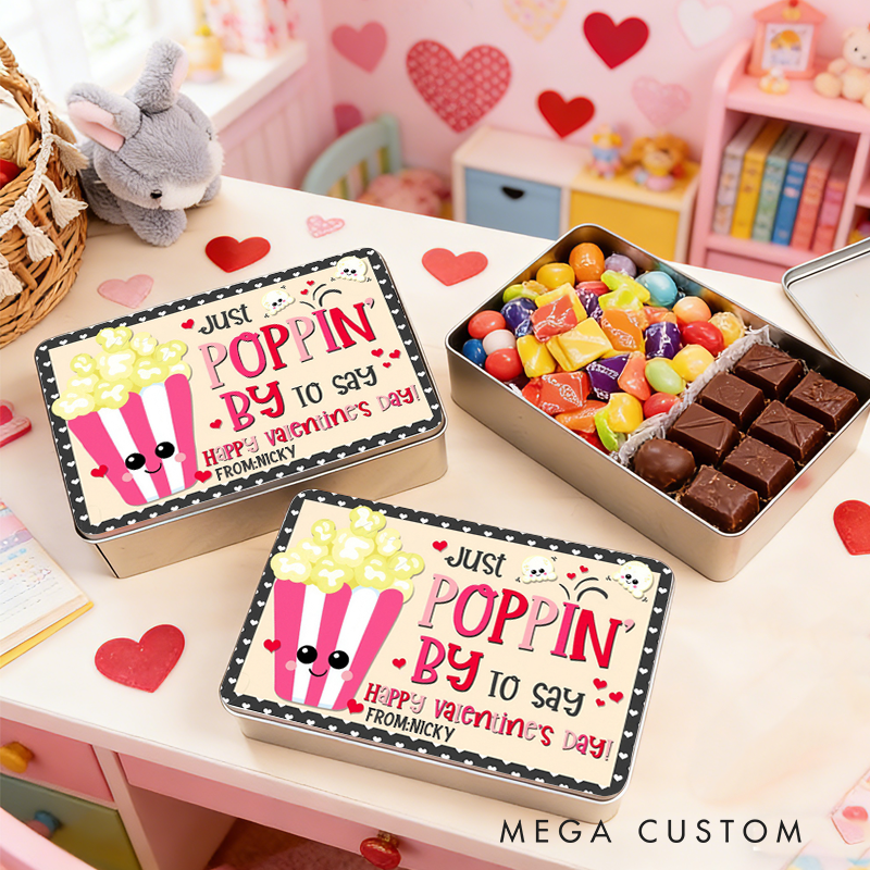 Personalized Just Poppin' By to Say Hope Your Valentine's Day Pops Candy Box Valentine's Day Gifts