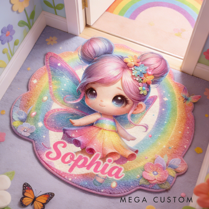 Personalized Rainbow Flower Fairy Customizable with Your Name Cute Gift for Children