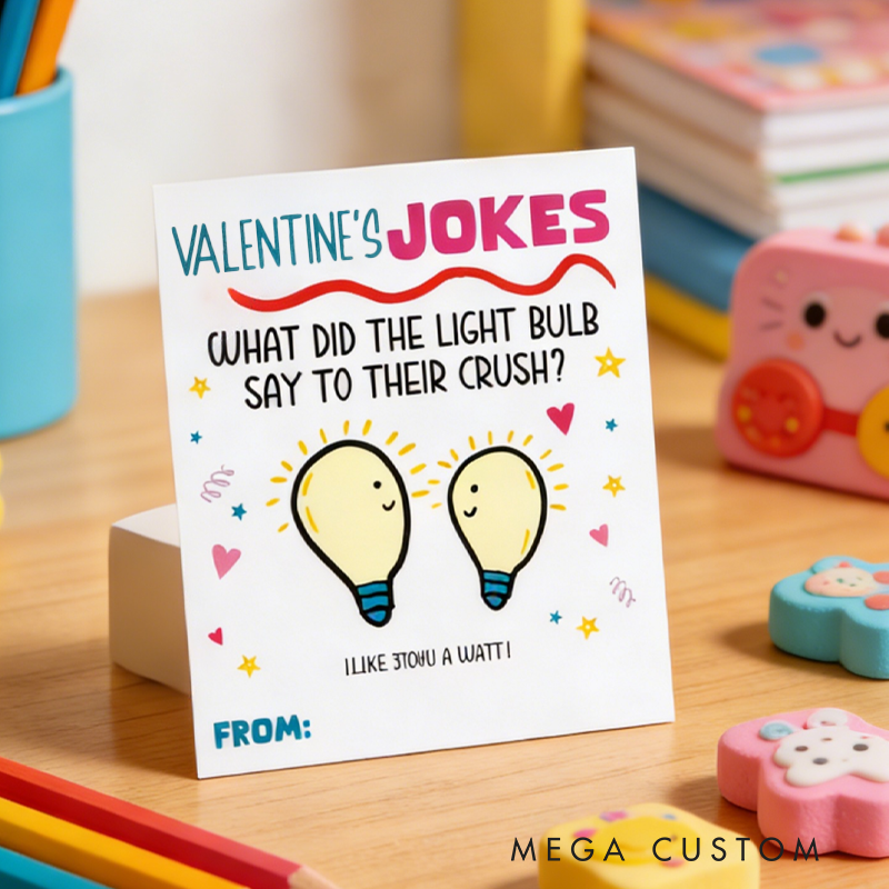 Personalized Joke Valentines Day Cards Kids Classroom Exchange Cards Valentines Gifts