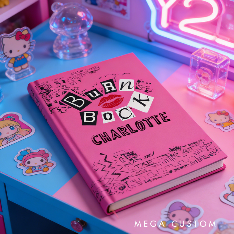 Personalized Trendy Pink Theme Custom Name Fashion Mark Pattern Creative Journal Gifts For Girl Daughters Friends