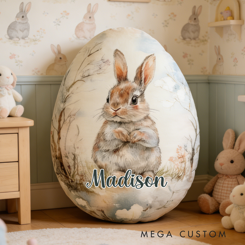 Personalized Retro Bunny Easter egg Graphic 3D Print Pillow Birthday Gifts Funny Gifts Easter Gifts 
