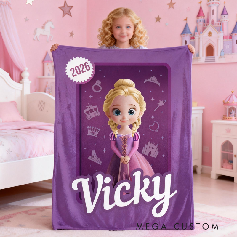 Personalized Princess Toy Box Kids or Baby Blanket Gift For Daughter Birthday Gift