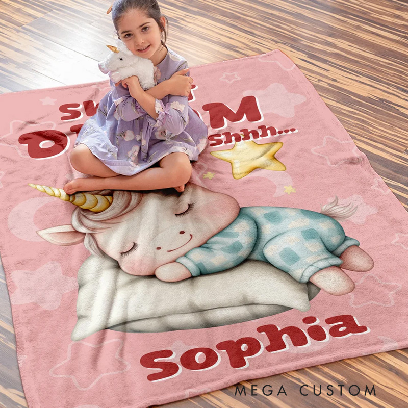 Personalized Stars Moons Clouds Sweet Dream Cartoon Animals Soft Throw Blanket with Name Home Decor Birthday Christmas Gift for Kids