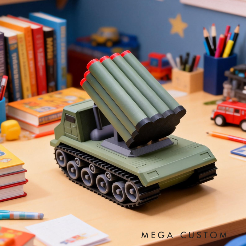 Military Tank Pen Holder Army Inspired Desk Organizer Model Birthday Gift for Kids Kids Room Decor 