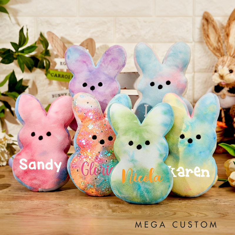 Personalized Easter Marshmallow Bunny Plush Toy an Easter Gift for Children Easter Gifts for Kids