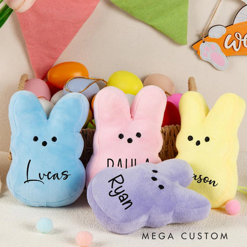 Personalized Cute Easter Marshmallow Bunny Plush Toy an Easter Gift for Children Easter Gifts for Kids