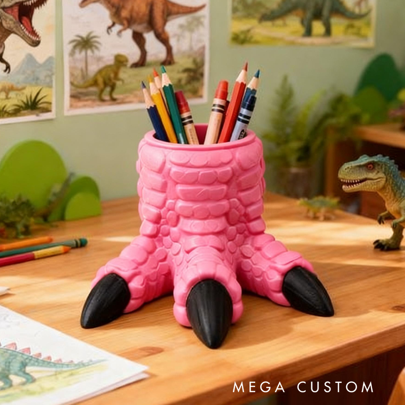 Dinosaur Claw Pencil Holder Green Dino Foot Desk Organizer Birthday Gift for Kids Kids Room Decor 