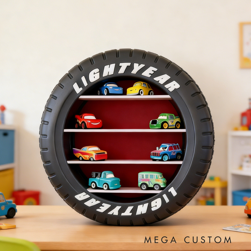 Cars Tyre Display Shelf 3D Printed Display for Hot Wheels Matchbox Toys Gifts for Kids and Collectors