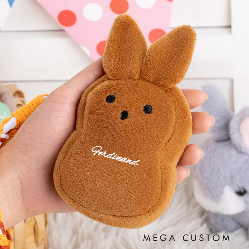 Personalized Macaron Color Cute Bunny Plush Coin Purse Wallet with Name Easter Basket Stuffers Birthday Gift for Kids