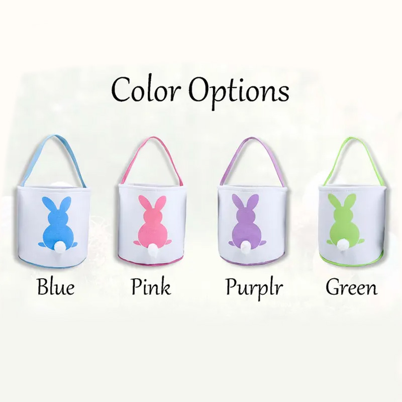 Personalized Easter Bunny Tail Theme Name Basket Cute Felt Tote Bag for Egg Hunt Spring Gift Collection