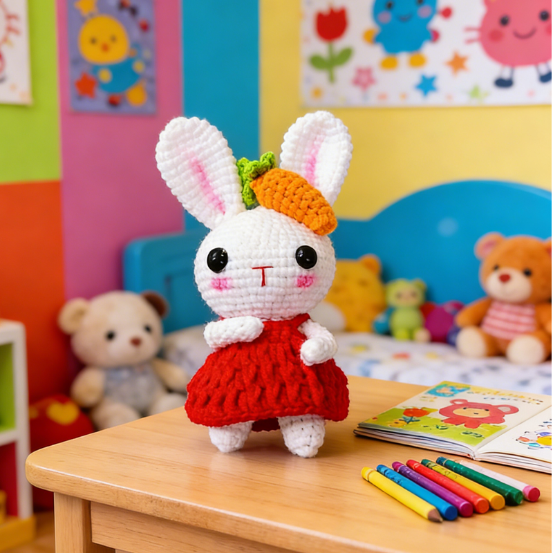 Handmade Crochet Bunny Animals Gift Creative Gifts Easter Gifts Birthday Gifts for Kids