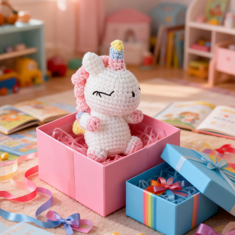 Handmade Crochet Dream Horse Animals Gift Creative Gifts Birthday Gifts for Kids Girls