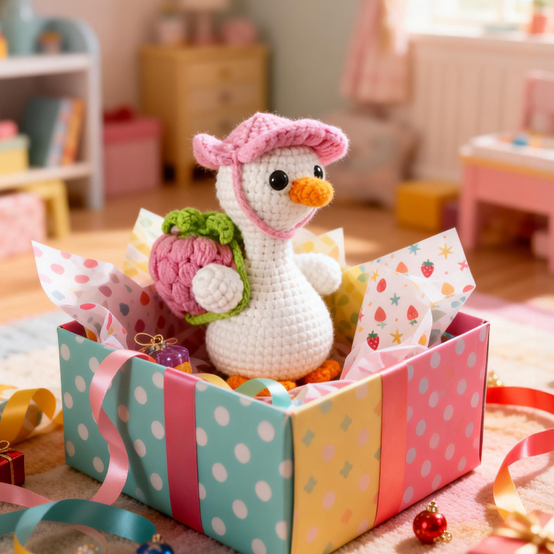 Handmade Crochet Cute Little Goose Animals Gift Creative Gifts  Birthday Gifts for Kids