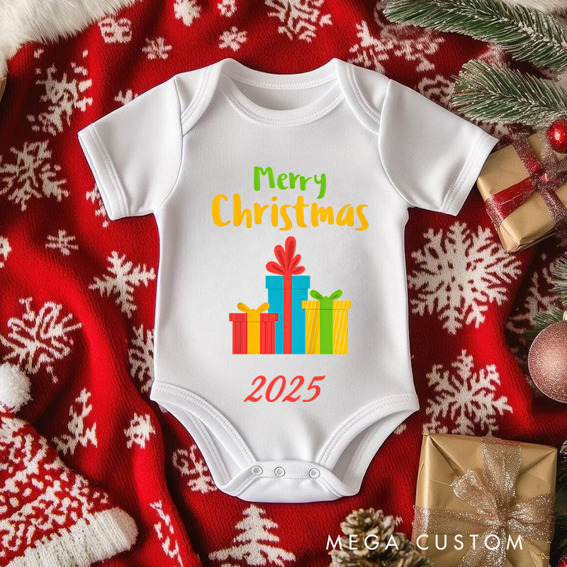 Personalized Merry Christmas Gifts Baby Onesie Perfect for Adding Fun and Joy to Holiday Celebrations Baby Onesie