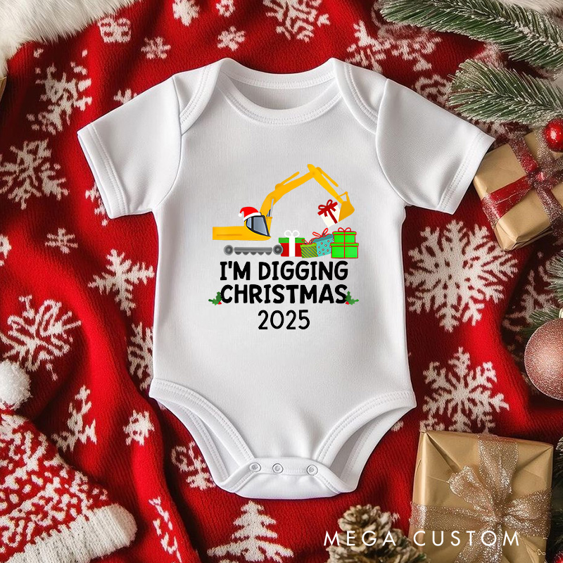 Personalized I’m Digging Christmas Baby Onesie Perfect for Adding Playful Fun to Holiday Celebrations Baby Onesie