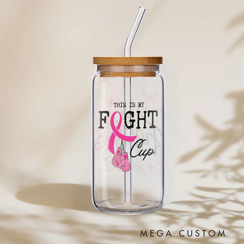 Personalized Butterfly and Ribbon Breast Cancer Fighter Design Glass for Empowering Women Stylish Glasse Cup
