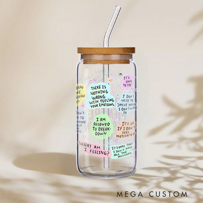 Personalized Mental Breakdown Cup Colorful and Fun Design Glass for Stress Relief Humor Glasse Cup