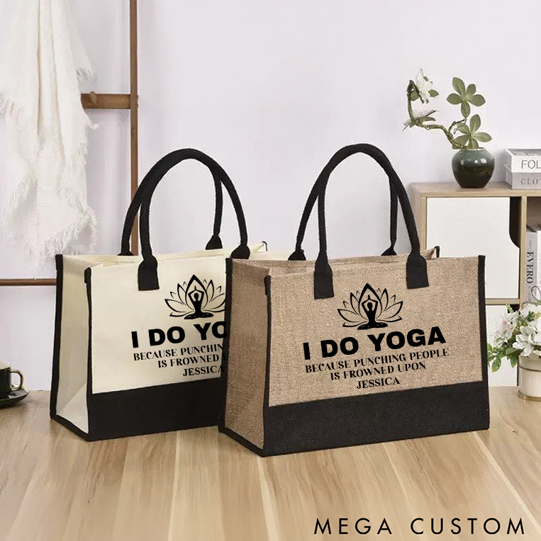 Personalized Yoga Tote Bag with Funny Yoga Quote Pilates Bag Meditation Bag Perfect for Yoga Gym and Daily Use