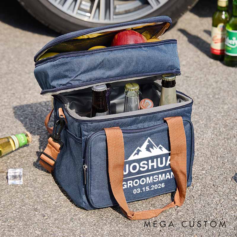 Personalized Groomsmen Cooler Bag Wedding Party Gift Bag for Groom Men’s Beer Bag for Bachelor Party Wedding Favors Cooler Bag