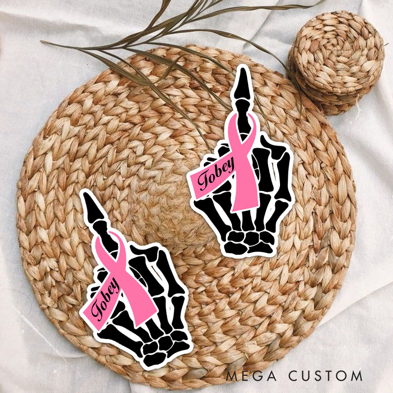 Personalized Middle Finger Ribbon Sticker with Bold Design for Defiant and Empowering Statement Stickers