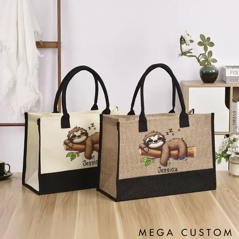 Personalized Sloth Yoga Tote Bag Sloth Lover Gift Yoga Gift Funny Sloth Bag Perfect for Yoga Gym Travel and Daily Use