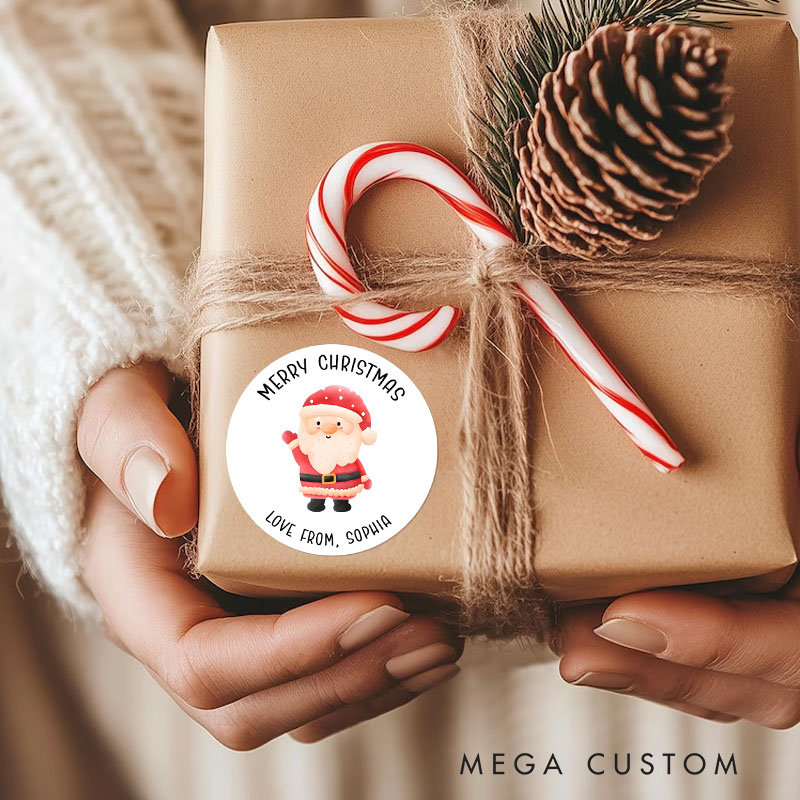 Personalized Santa Claus Brings Joyful Wishes from XX Christmas Gift Tags