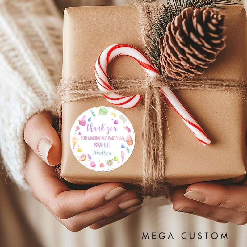 Personalized Sweet Celebration Thank You from XX's Party Gift Tags