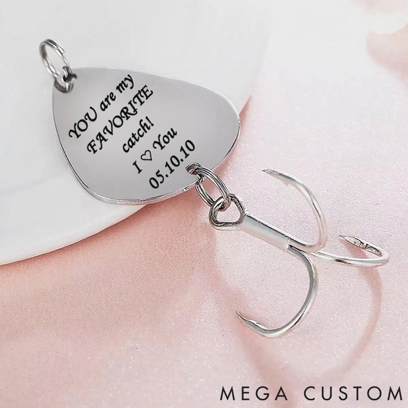 Personalized Fishing Keychain Greatest Catch Gift For Husband Boyfriend Engraved Stainless Steel Fisherman Gift Perfect Gift For Fishing Lover
