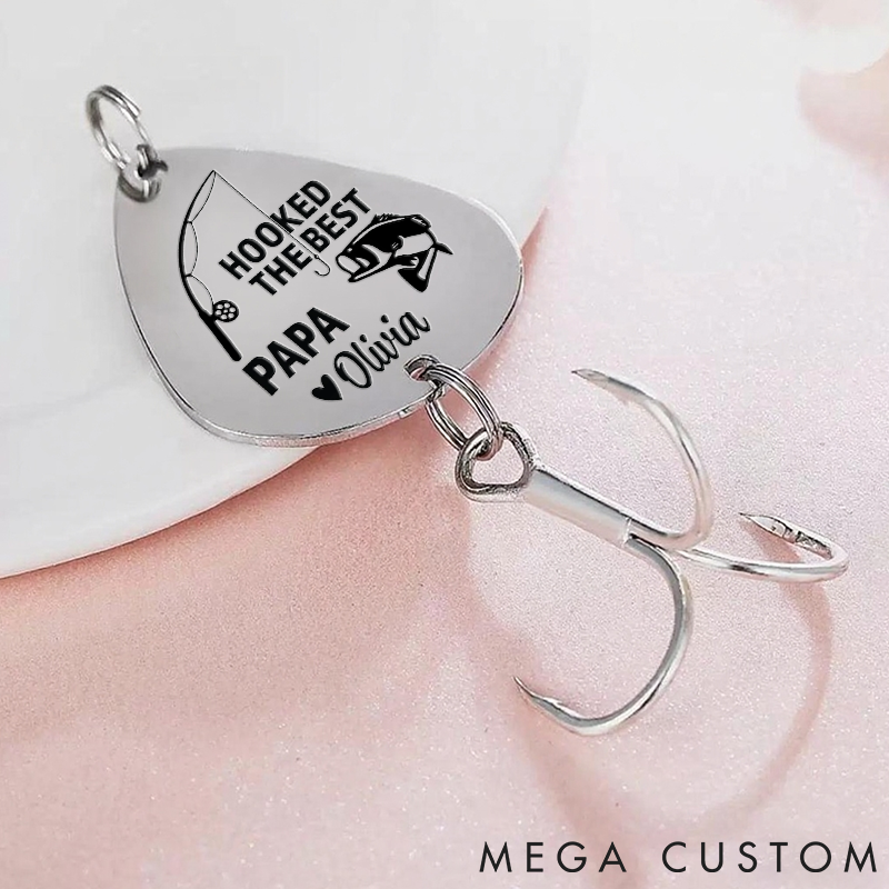 Personalized Fishing Keychain Grandpa Gift Grandpa Fishing Lure Christmas Gift for Grandpa Hooked The Best Grandpa Fishing Lure Papa PopPop Pops