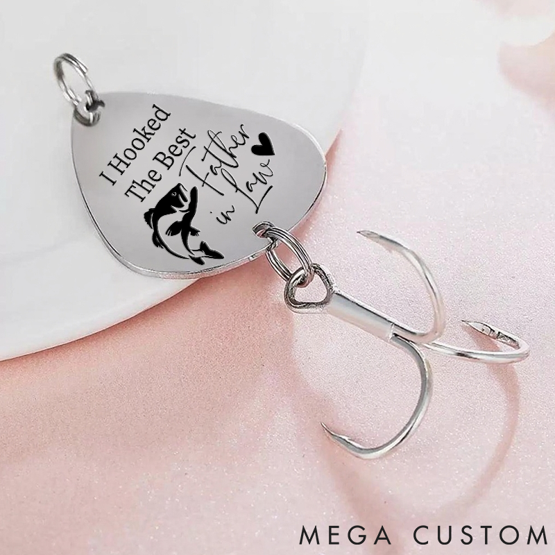 Personalized Fishing Keychain Father of the Groom Gift Wedding Gift from Bride Fishing Lure for Fishing Lover