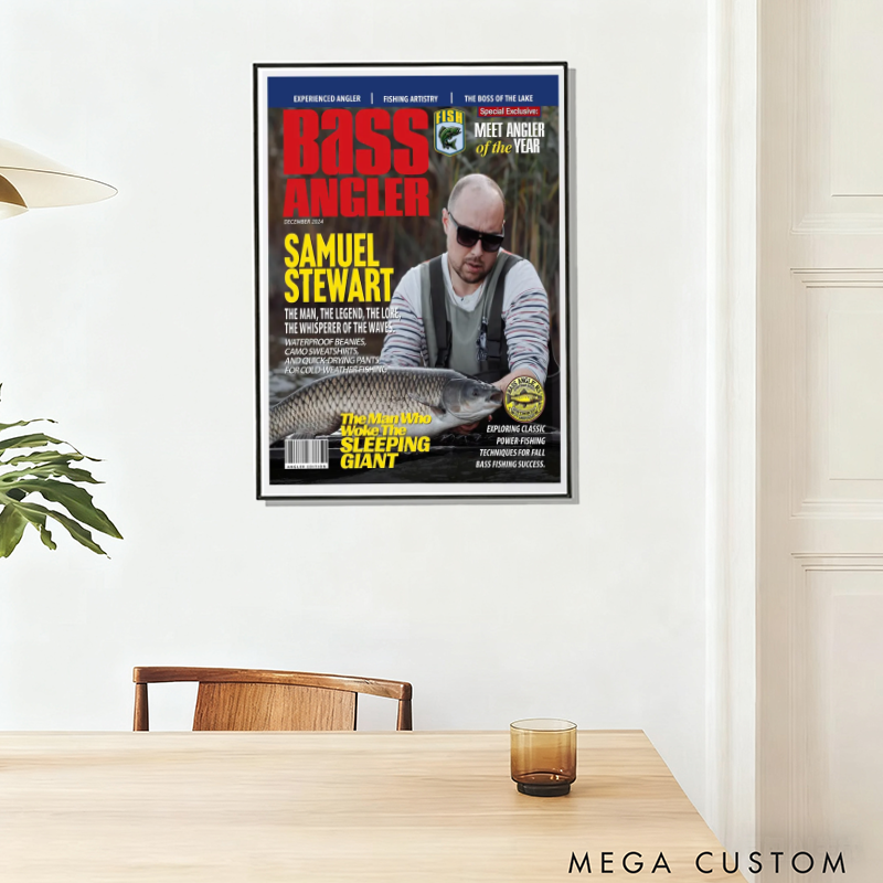Personalized Fishing Magazine Cover Fishing Gifts for Men Fly Fishing Gifts for Him Fishing Dad Gift Angler Funny Fisherman Gift Perfect Gift for Fishing Lover