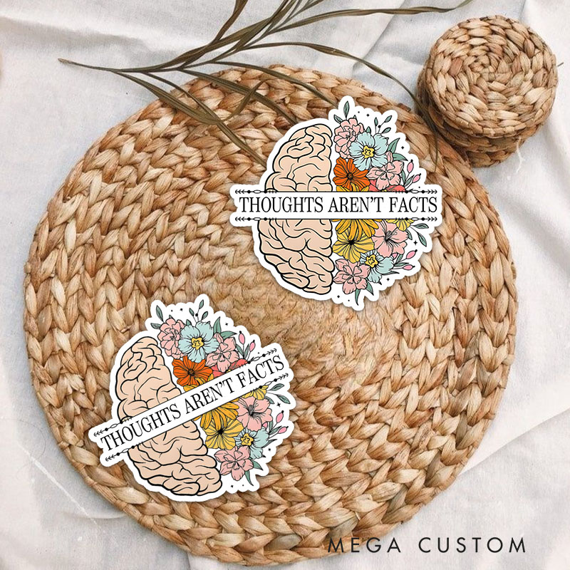 Personalized Thoughts Aren't Facts Sticker Mental Health and Recovery Stickers Mental Health Gift