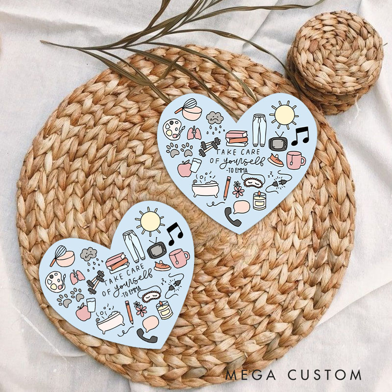 Personalized Self-Care Heart Stickers Promoting Wellness Relaxation and Balance for Everyday Life