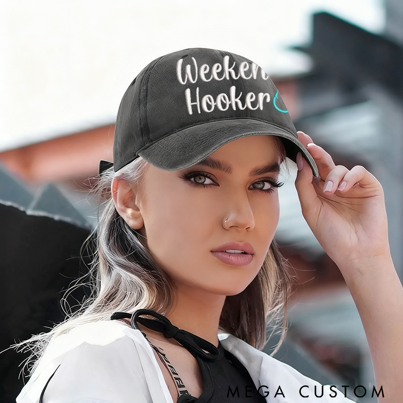 Personalized Embroidered Fishing Hat Baseball Cap or Ponytail Hat Fishing Hat Fishing Gift Custom Fishing Hat Angler Fishing Gift