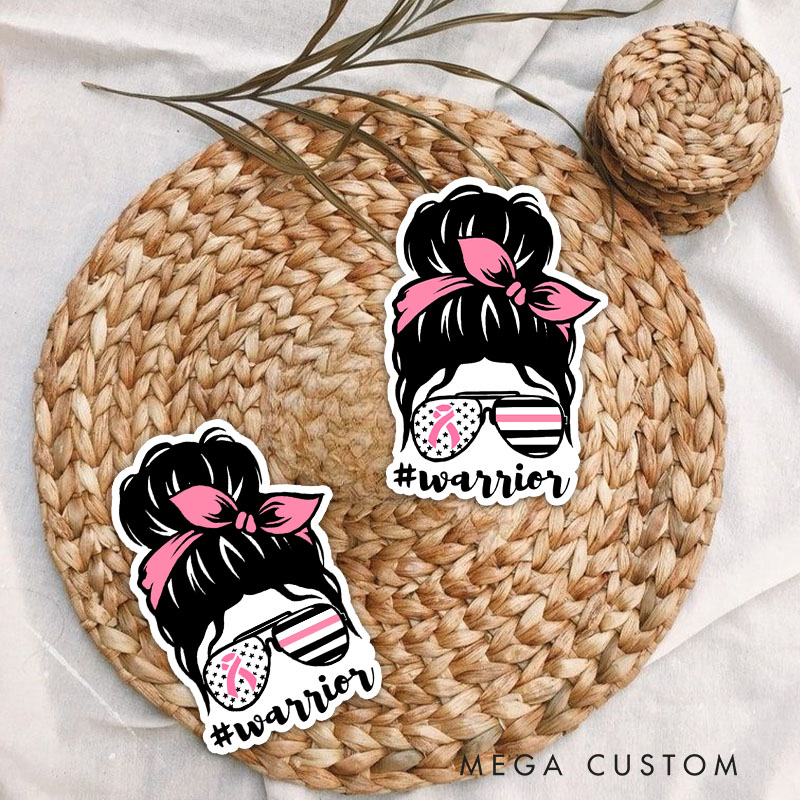 Personalized Breast Cancer Warrior Sticker Empowering Individuals with Strength Courage and Resilience